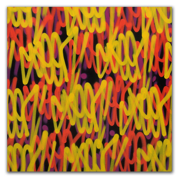 GRAFFITI ARTIST SEEN  - " Multi Tags"  Aerosol on  Canvas 30"x30"