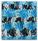 GRAFFITI ARTIST SEEN  -  "Blue Black Tags"  Aerosol on  Canvas