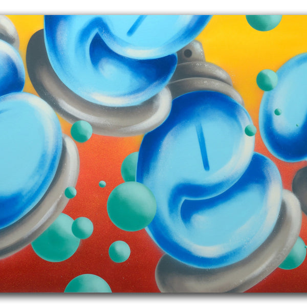 GRAFFITI ARTIST SEEN  -  "Bubble Cans"  Aerosol on  Canvas