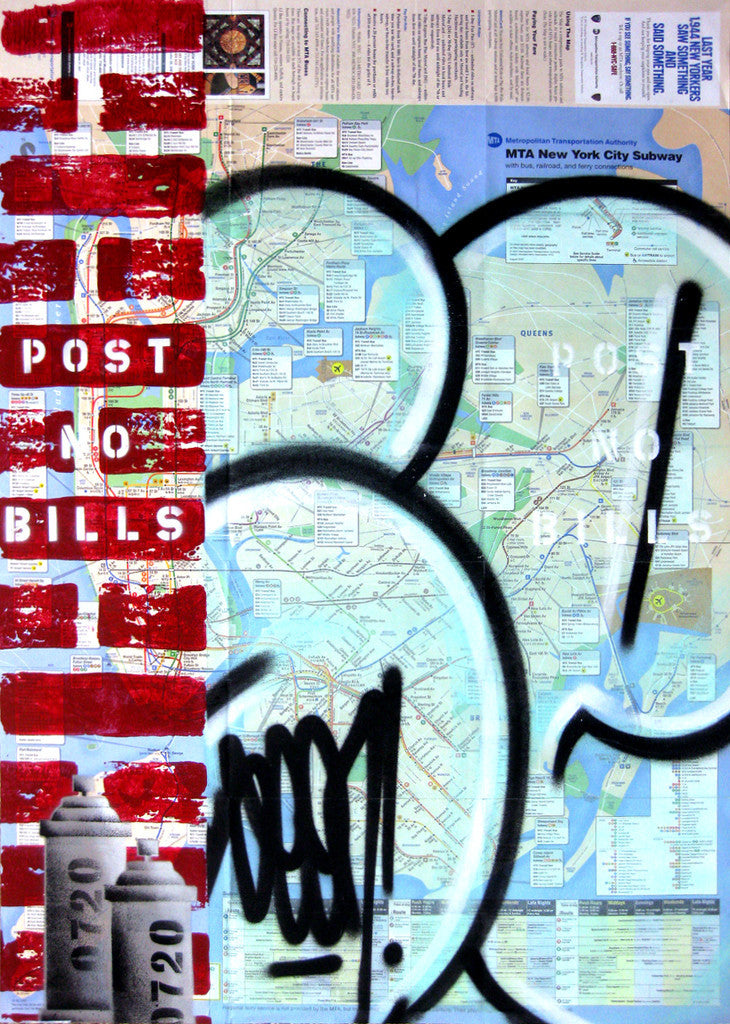 GRAFFITI ARTIST SEEN -  "Post No Bills- Bubble" NYC Map