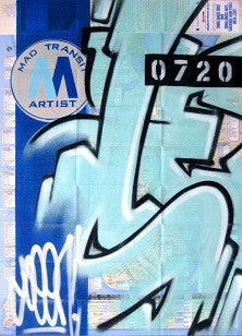 GRAFFITI ARTIST SEEN -  "Subway S Blue" NYC Map
