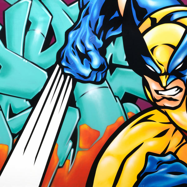 GRAFFITI ARTIST SEEN  -  "Wolverine"  Aerosol on  Canvas