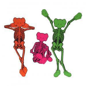 KAWS-Original Fake Halloween GID Wall Skeleton Set
