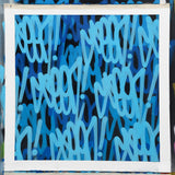 GRAFFITI ARTIST SEEN  -  "Blue Multi  Tags 1"  Aerosol on  Canvas