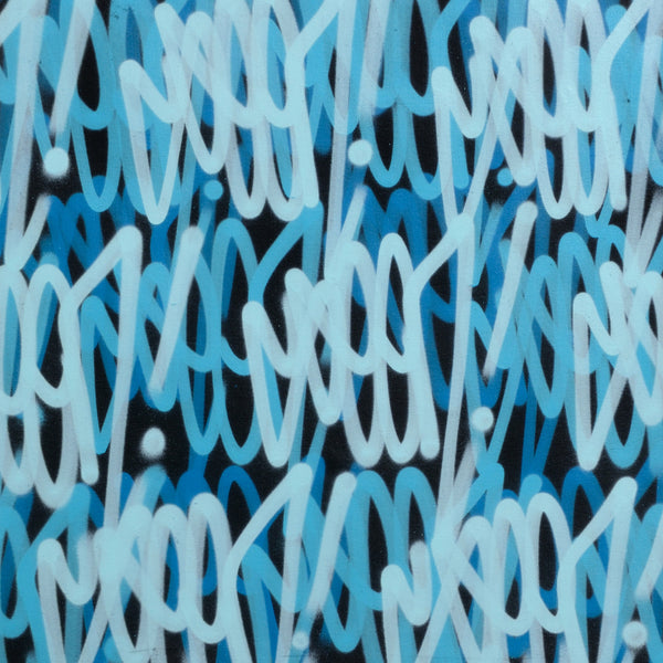 GRAFFITI ARTIST SEEN  -  "Blue Multi  Tags"  Aerosol on  Canvas