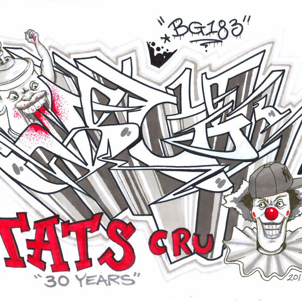 BG183 (Tats Cru) -  Gray Bloody Clown