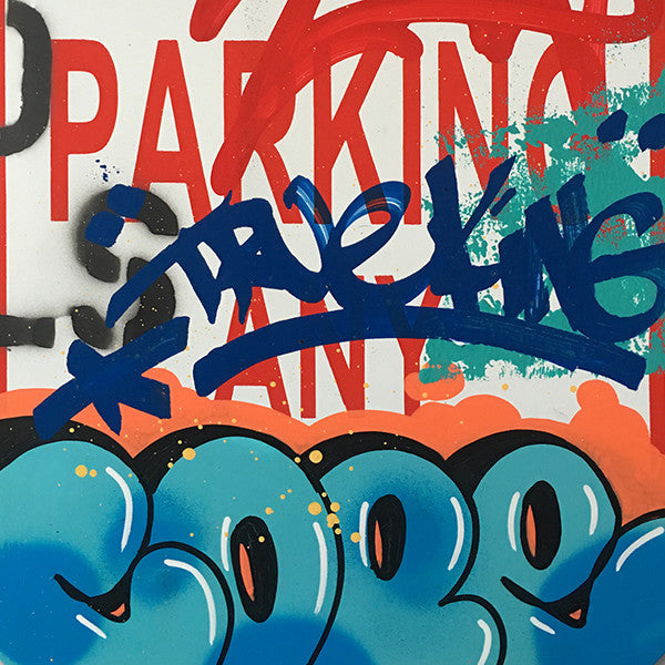 COPE 2 - "Blue Classic Bubble" No Parking Sign