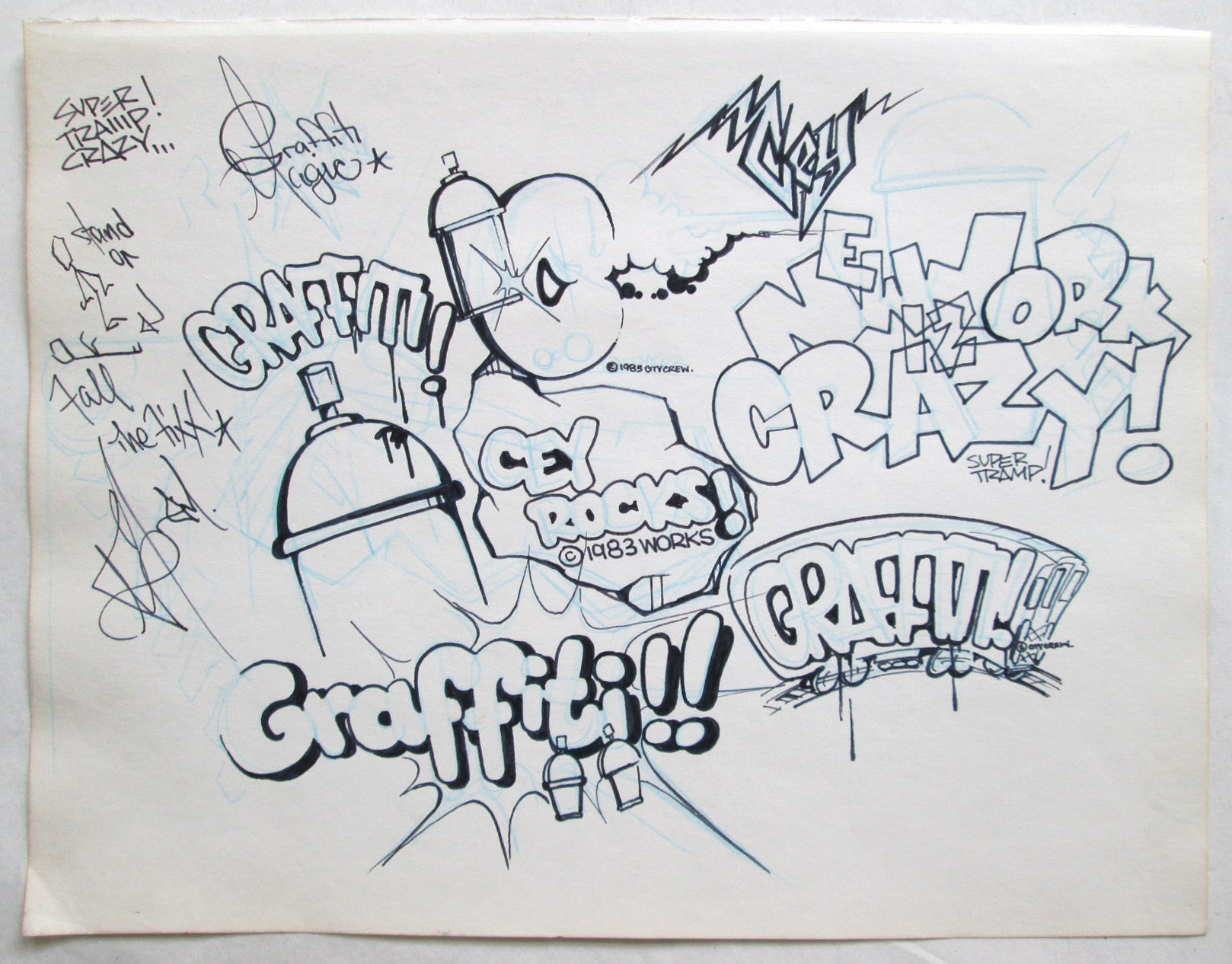 CEY -  "Rocks/Graffiti"  Drawing 1983