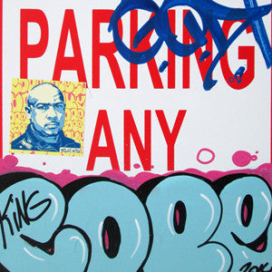 COPE 2 - "Blue Classic Bubble #1" No Parking Sign