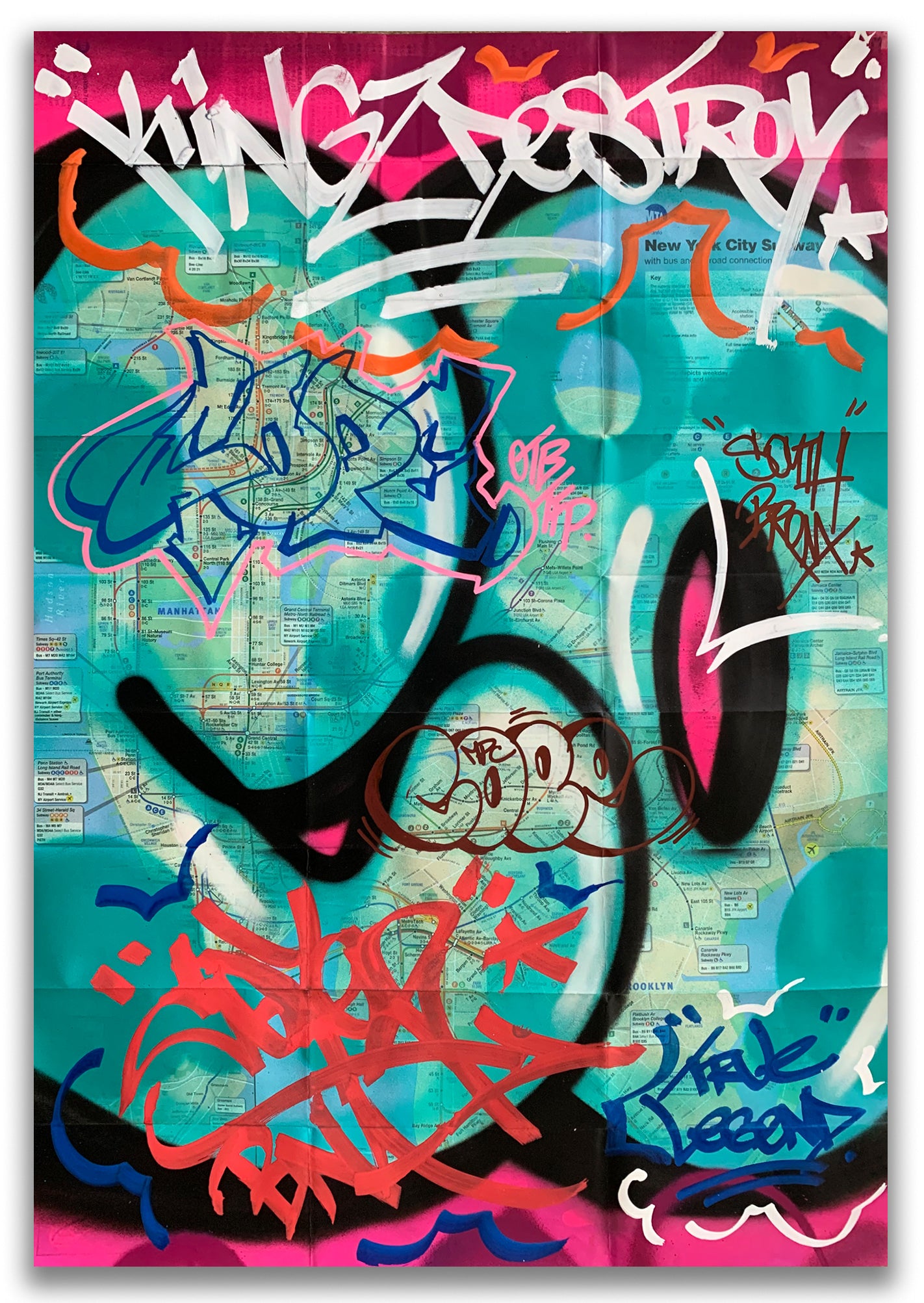 COPE 2 -  "King Destroy" NYC Subway Map