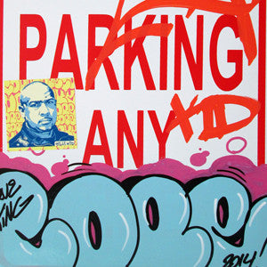 COPE 2 - "Blue Classic Bubble #2" No Parking Sign
