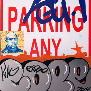 COPE 2 - "Silver Classic Bubble #1" No Parking Sign