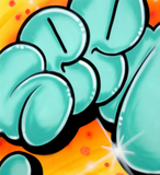 GRAFFITI ARTIST SEEN -  "2 Super Bubbles"  Aerosol on Canvas