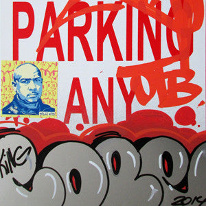 COPE 2 - "Silver Classic Bubble #2" No Parking Sign
