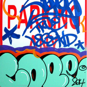 COPE 2 - "Turquoise Classic Bubble " No Parking Sign