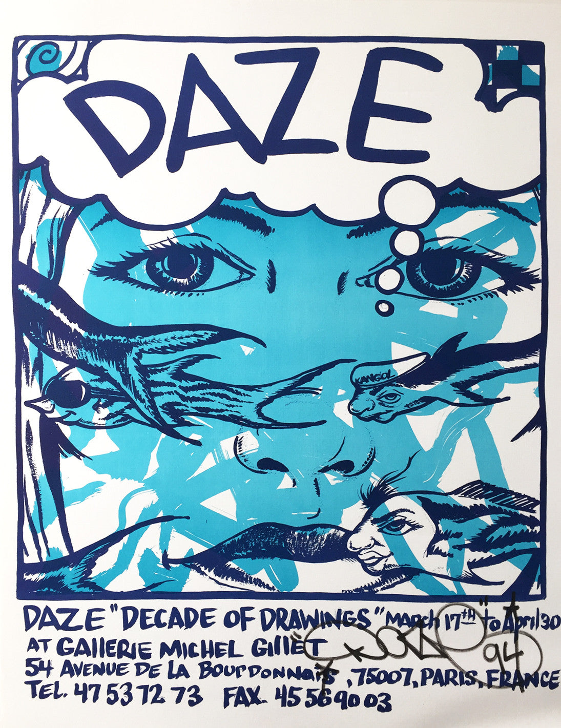 CHRIS "DAZE" ELLIS   "French" Signed Show Poster