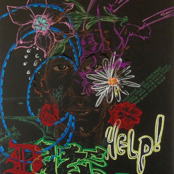Chris "DAZE" Ellis "HELP " 1989 Pastel
