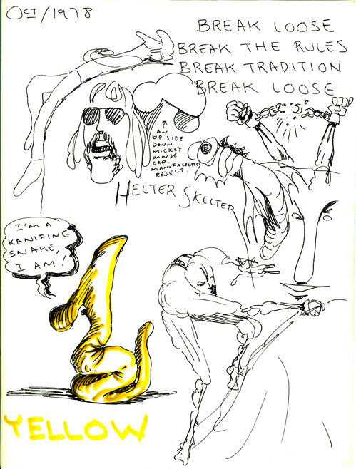 DANIEL JOHNSTON -  "Helter Skelter" Drawing