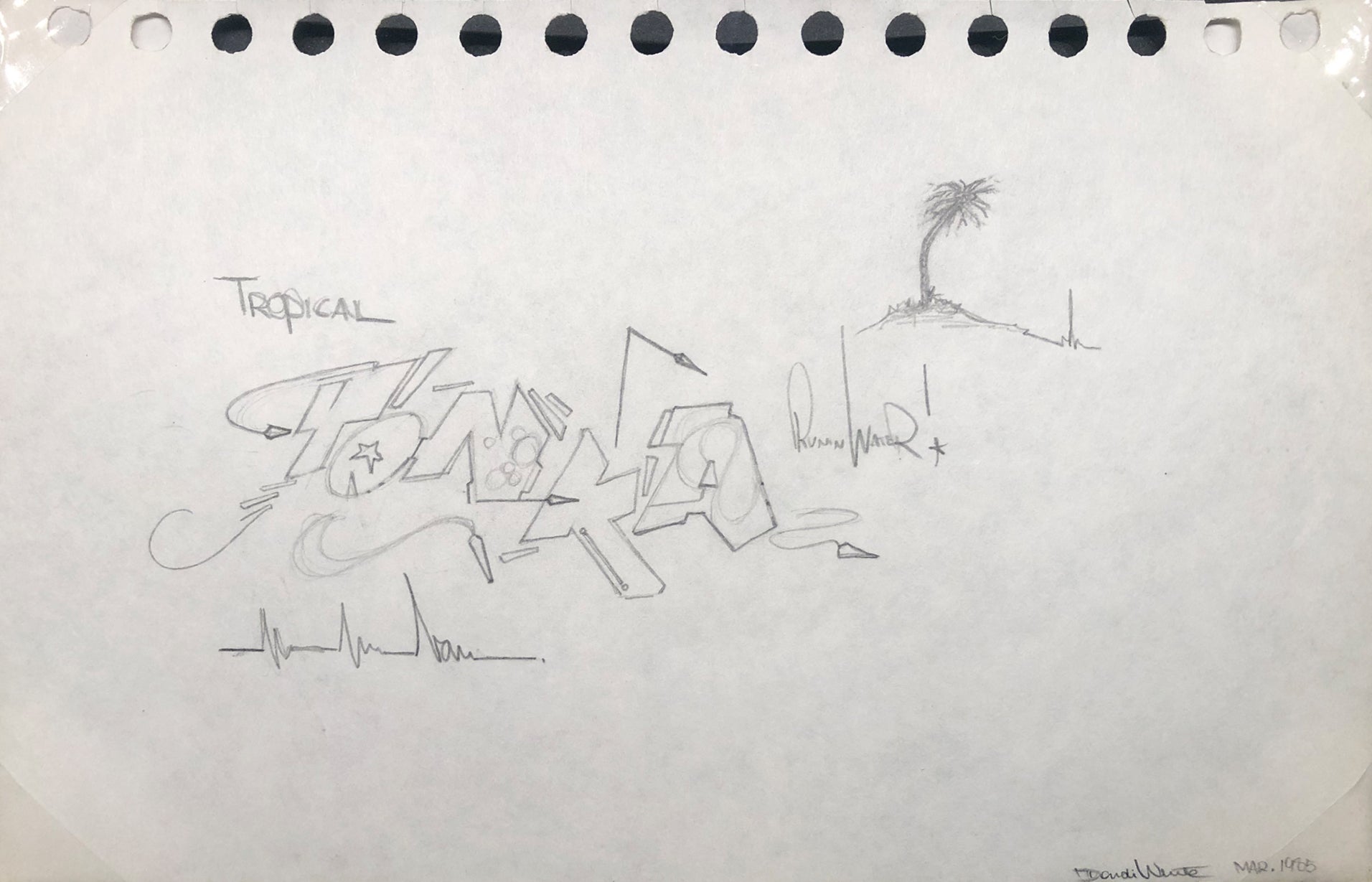 Dondi White - "Tropical Tonka"  Drawing 1985