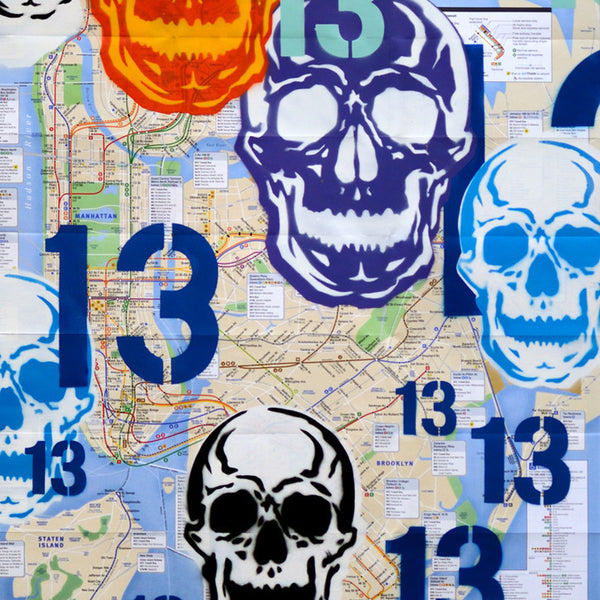 GRAFFITI ARTIST SEEN -  "Multi Skull 1" NYC Map