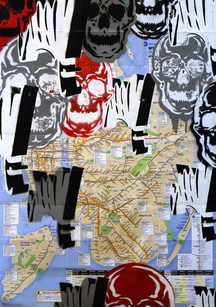 GRAFFITI ARTIST SEEN -  "Multi Skull 2" NYC Map