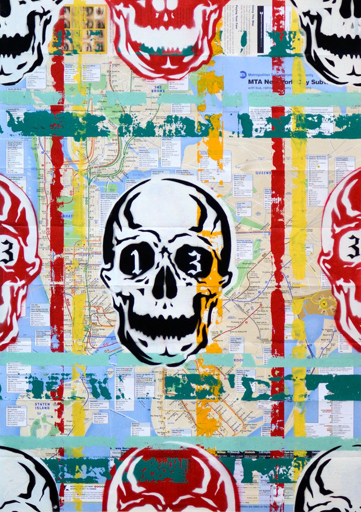 GRAFFITI ARTIST SEEN -  " Skull 13" NYC Map