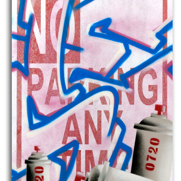 GRAFFITI ARTIST SEEN -  LARGE 18"x24" "No Parking"
