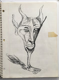 DANIEL JOHNSTON- "Untitled" Notebook Drawing 1980