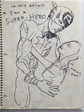DANIEL JOHNSTON- "Im a Superhero" Notebook Drawing 1980