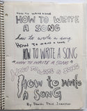DANIEL JOHNSTON- "How to write a Song" Notebook Drawing 1980
