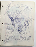 DANIEL JOHNSTON- "Make it easy on yourself" Notebook Drawing 1980