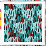 GRAFFITI ARTIST SEEN  - " Multi Tags"  Aerosol on  Canvas 30"x30"
