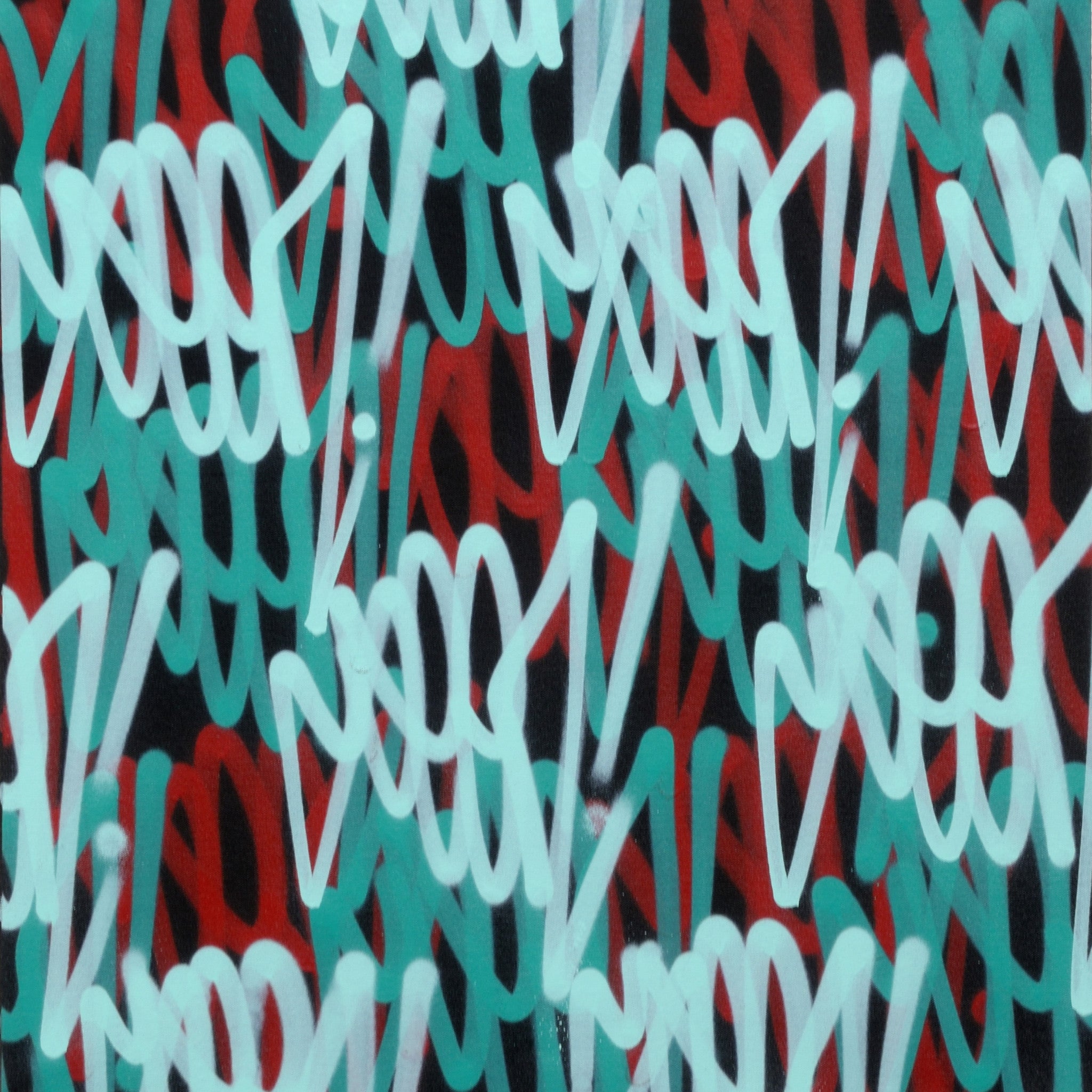 GRAFFITI ARTIST SEEN  - " Multi Tags"  Aerosol on  Canvas 30"x30"
