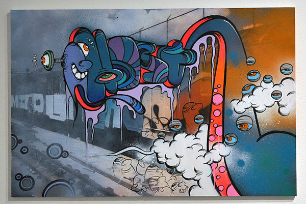 GHOST-  Painting on Vintage Train Photo #4