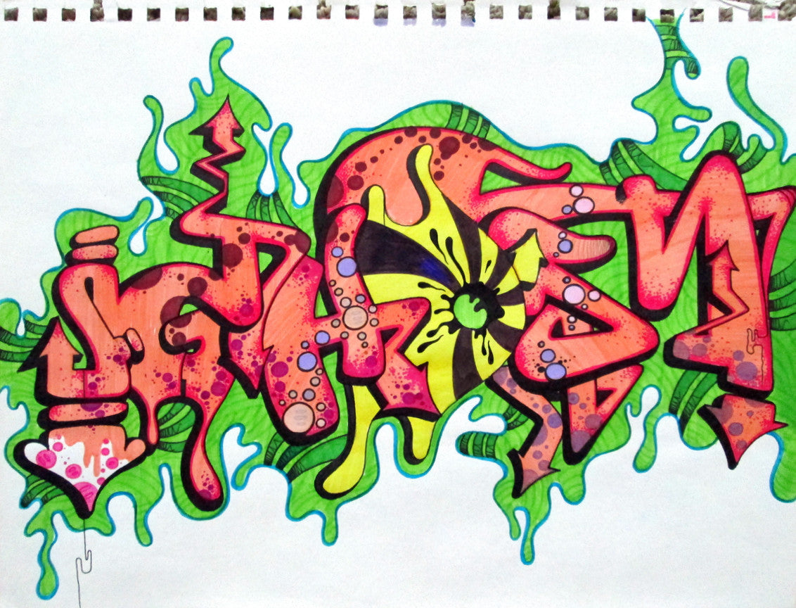 GHOST  "Untitled" Black Book Drawing