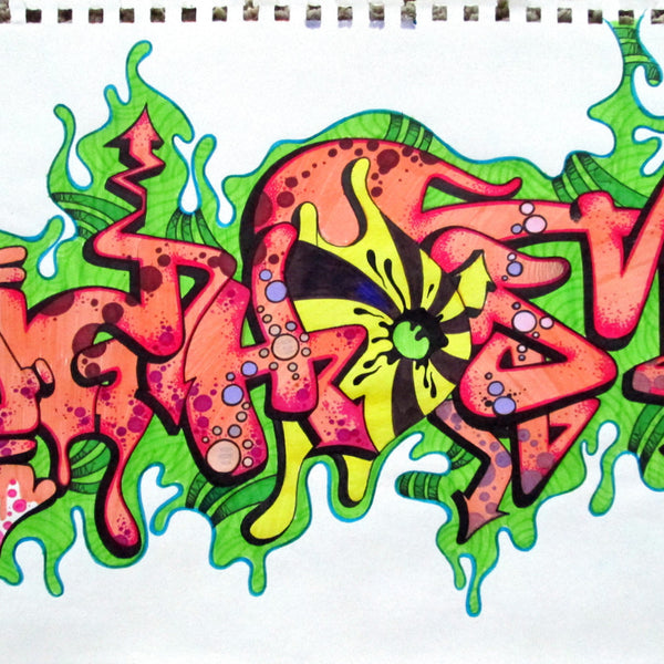 GHOST  "Untitled" Black Book Drawing