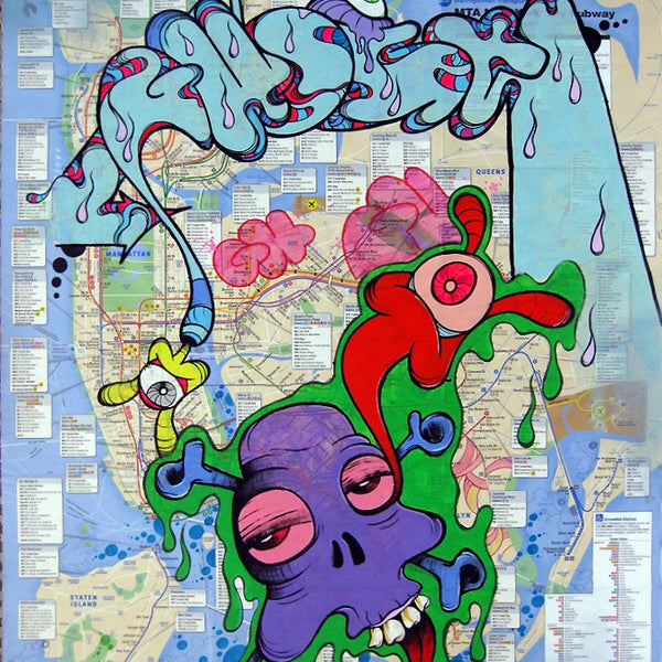 GHOST-  Painting on NYC Map