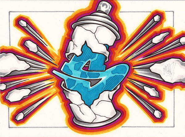 GRAFFITI ARTIST SEEN - "Exploding Can" Drawing