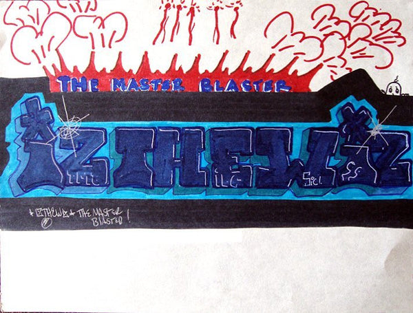 IZ THE WIZ - "Master Blaster"  Black Book Drawing
