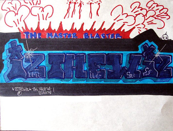 IZ THE WIZ - Untitled #1 Black Book Drawing