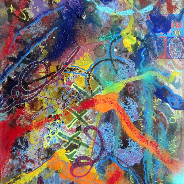 JON ONE - "1-2-3 Hopital Ephemere" Painting 1996