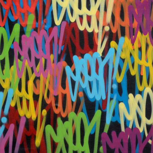GRAFFITI ARTIST SEEN  - " Multi Tags"  Aerosol on  Canvas 30"x30"