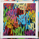 GRAFFITI ARTIST SEEN  - " Multi Tags"  Aerosol on  Canvas 30"x30"