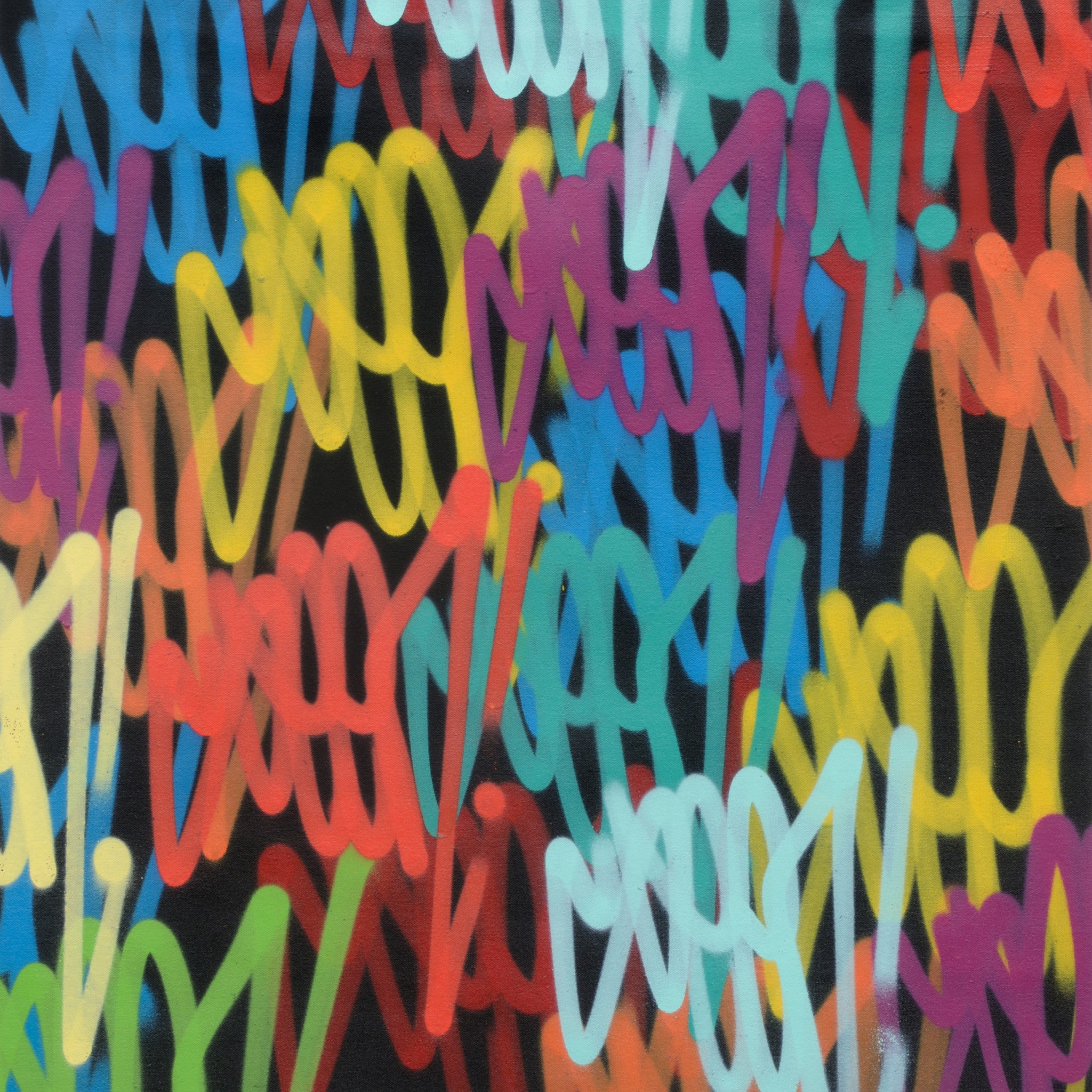 GRAFFITI ARTIST SEEN  - "Multi Tags #2"  Aerosol on  Canvas 30"x30"