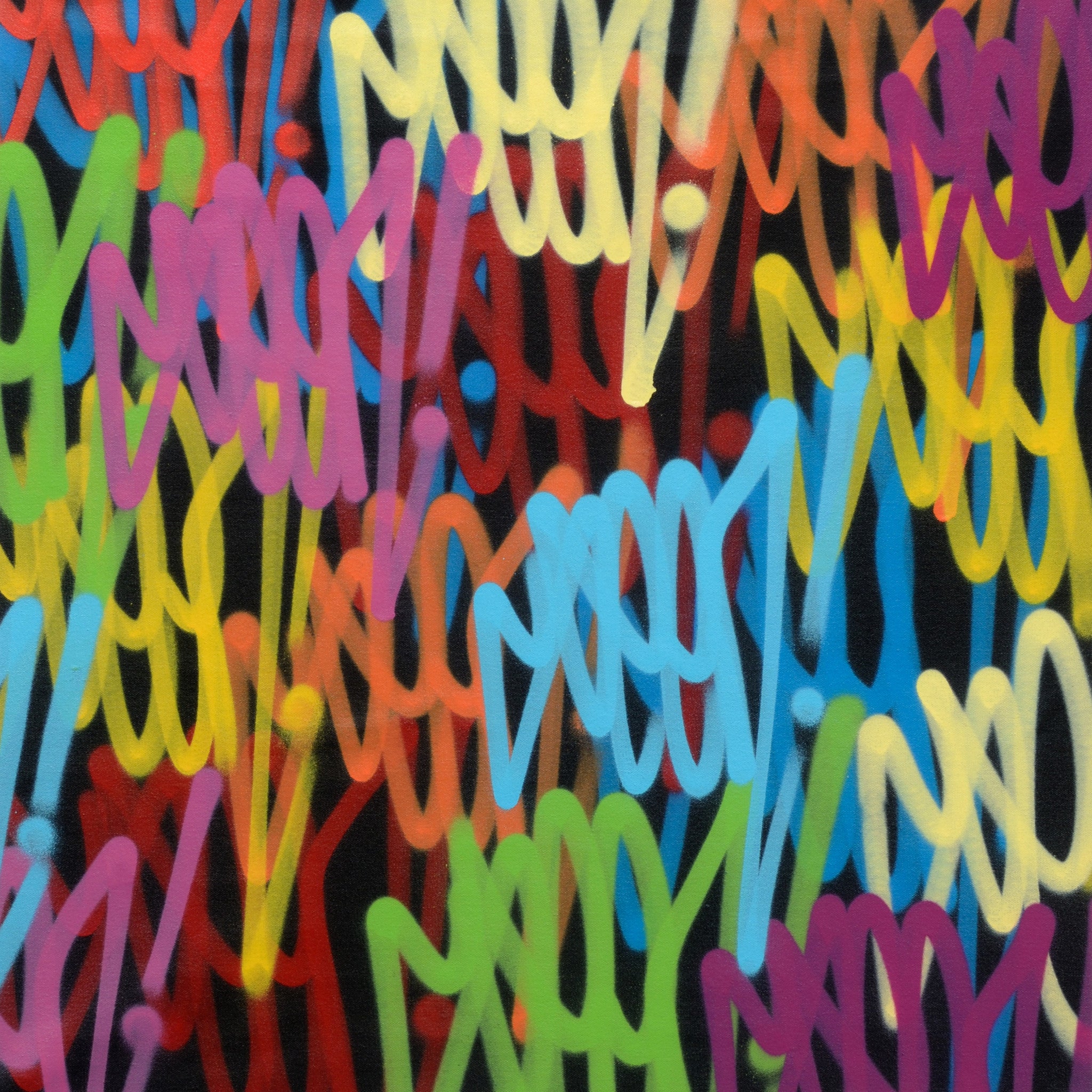 GRAFFITI ARTIST SEEN  - "Multi Tags #5"  Aerosol on  Canvas 30"x30"