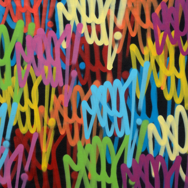 GRAFFITI ARTIST SEEN  - "Multi Tags #5"  Aerosol on  Canvas 30"x30"