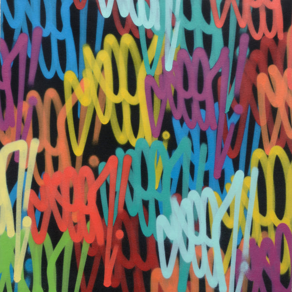 GRAFFITI ARTIST SEEN  - "Multi Tags #4"  Aerosol on  Canvas 30"x30"