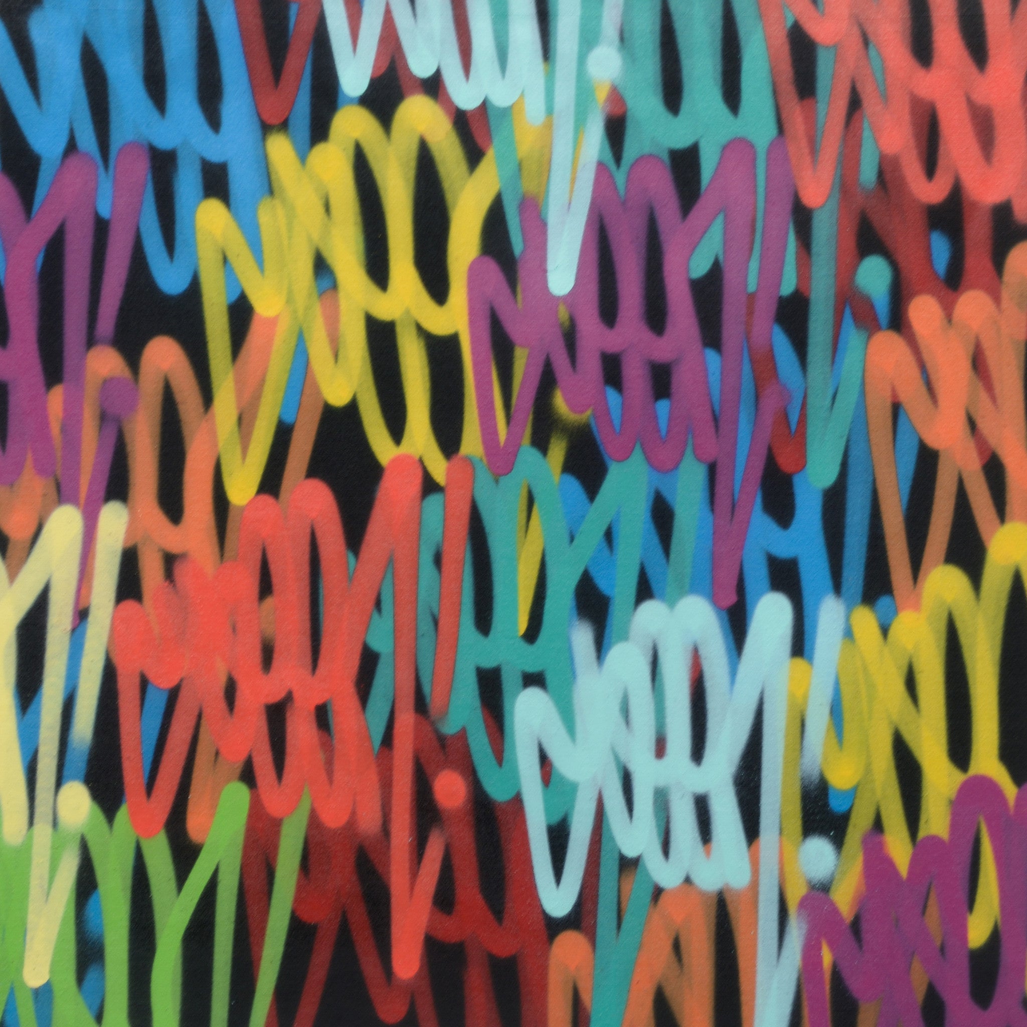 GRAFFITI ARTIST SEEN  - "Multi Tags #5"  Aerosol on  Canvas 30"x30"