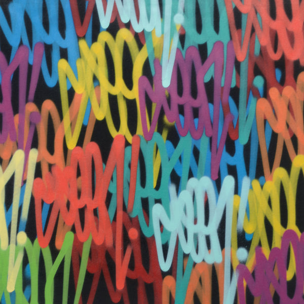 GRAFFITI ARTIST SEEN  - "Multi Tags #5"  Aerosol on  Canvas 30"x30"