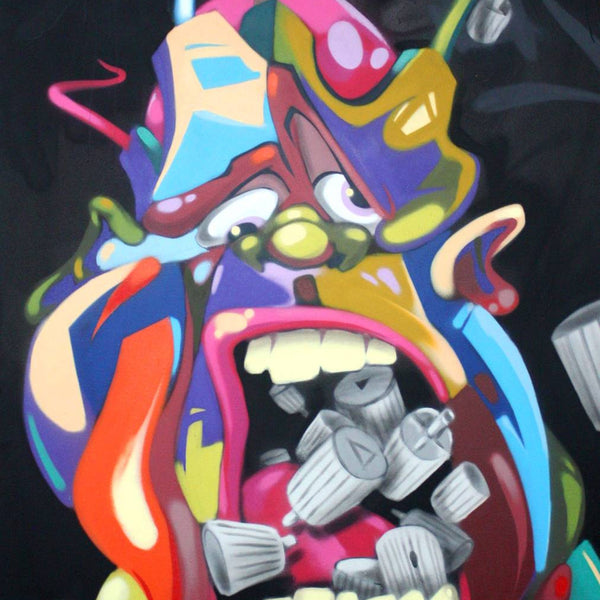 MAN ONE " Mouthful of Caps" Painting